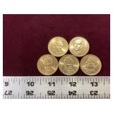 5 United States Presidential Dollars
