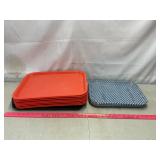 Vintage Serving Trays Plastic and Metal