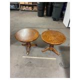 2 Round Wooden End Tables, 25ï¿½ x 21ï¿½ tall