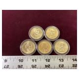5 United States Presidential Dollars in cases