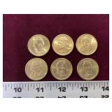 6 United States Presidential Dollars
