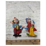 Vtg Plastic Clown Christmas Ornaments, 4.5ï¿½t