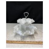 Fenton Silver Crested Ruffled Tidbit Tray, 10ï¿½t.