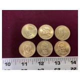 6 United States Presidential Dollars