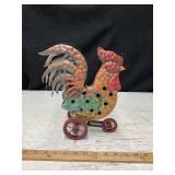 Tin Rolling Rooster Tea Light Holder