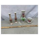 Vtg porcelain vases and cup