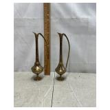 Brass etched vases.