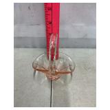 Tiffin Glass Rose Pink Individual Favor Basket