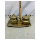 Brass Cream and Sugar Set