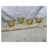 Vtg Federal depression glass cups, sugar & creamer