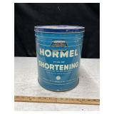 Vtg Hormel Shortening Tin, 10ï¿½ x 12.5ï¿½