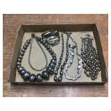 Silver colored costume jewelry