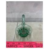 Fenton Light Spruce Green Miniature Basket