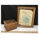 Basket and Framed Whispering Hope