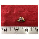 Many Colors Ring Stamped 10KT