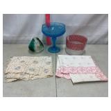 Glass Vases and Doilies