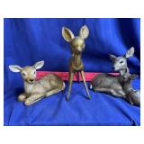 3 Deer figures.  Left one has a chipped ear.