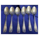 Silver Metal Spoons.  Set of six