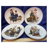 Set of 4 Norman Rockwell Collector Plates