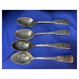4 Bicentennial Silverplate State Spoons -