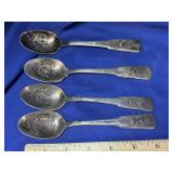 4 Bicentennial Silverplate Spoons:  Maryland, N