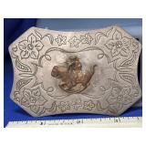 Vintage Sand & Sage Belt Buckle - Nickel Silver -