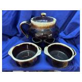 Pfaltzgraff Brown Drip Soup Tureen and two soup