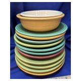 13 Fiesta Saucers and bowls.  3 have chips on the