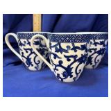 3 Ralph Lauren Mandarin Blue Coffee Mugs