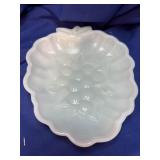 7' Milk Glass Grape Pattern Candy dish