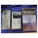 2 radios and a mini cassette recorder - untested