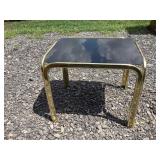 Metal and Glass Top Side Table