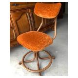 One Vintage Upholstered Bar Stool