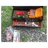 Metal Toolbox with Misc Tools