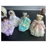 4 Pc Music Box Porcelain Dolls