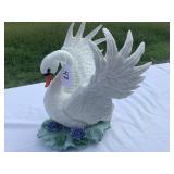 Large Ceramic Swan Statue-11 Inches Tall