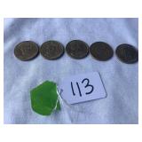 5 Presidential $1 Coins