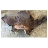 17 Inch Seat Leather Saddle- A bit worn