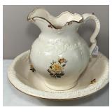 Vtg Wash Basin and Pitcher Set