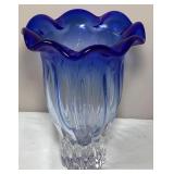 Shannon Cobalt Blue/Clear Gloass Vase