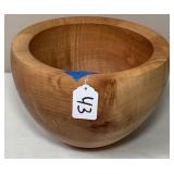 Pretty Wooden Hand Spun Bowl Signed on Bottom