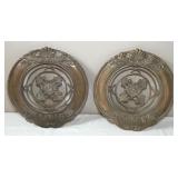Pair of Heavy Metal Medallion Wall Art-15 Inches