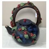 Vtg Shiwan Ware Majolica Relief Pottery Teapot
