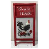 Cute 'Bless This House' Rooster Decor-12x24 Inches