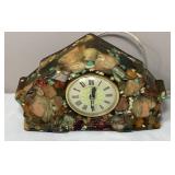 Vintage ''Vomit Clock' Shell/Stones in Resin-10x6