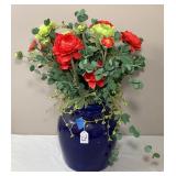 Very Pretty Floral Arrangement in Stoneware Jug