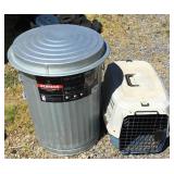 Metal Garbage Can w/ Sunflower Seeds