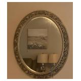 Pretty Oval Gilded Frame Mirror-29x34 Inches