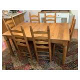 Gorgeous Oak Farmhouse Table and 6 Chairs-