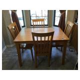 Wooden Dining Table w/ 4 Chairs